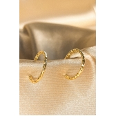 Brinco Argolinha Pequena Trabalhada Banhado em Ouro 18k