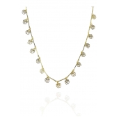 Colar com Corrente com Mini Flores Banhado em Ouro 18k