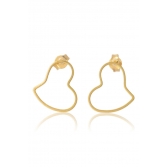 Brinco Pequeno com Coração Vazado Banhado em Ouro 18k