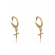 Brinco Argolinha com Cruz Banhado em Ouro 18k