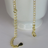 Pulseira Em Corrente De Zircônias Banhado em Ouro 18k