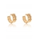 Brinco Argola Trabalhada Vazada com 4 Zircônias Banhado em Ouro 18k