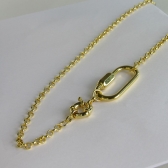 Colar Corrente de Elo Largo com Fecho Boia e Mosquetão Banhado em Ouro 18k