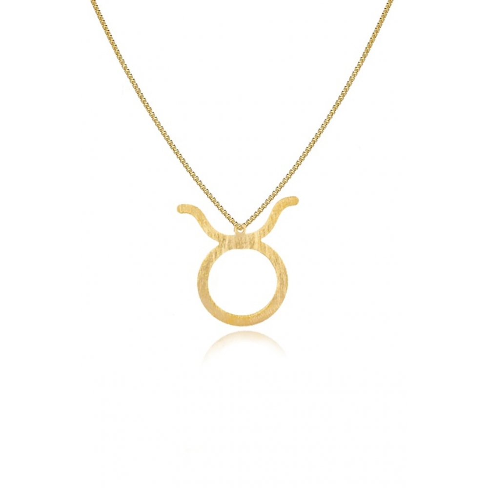 Colar Personalizado Signo de Touro Folheado em Ouro 18K