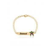 Pulseira Personalizada Chapada Com Nome e Desenho Folheado em Ouro 18k Personagem Hello Kitty