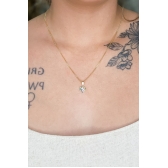 Colar Pingente Coração com Zircônia Multicolor Banhado em Ouro 18k