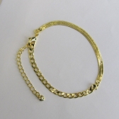 Pulseira Meia Fita Meia Corrente Banhado em Ouro 18k
