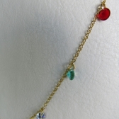 Colar Corrente Americana com Zircônias Multicolor Banhado em Ouro 18k