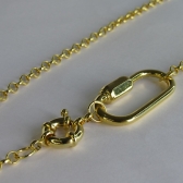 Colar Corrente de Elo Largo com Fecho Boia e Mosquetão Banhado em Ouro 18k