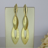 Brinco Grande de Folhas Sobrepostas Banhado em Ouro 18k