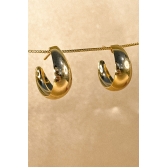 Brinco Argolinha Grossa Lisa Banhado em Ouro 18k