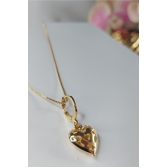 Colar com Pingente Argolinha de Coração Banhado em Ouro 18k