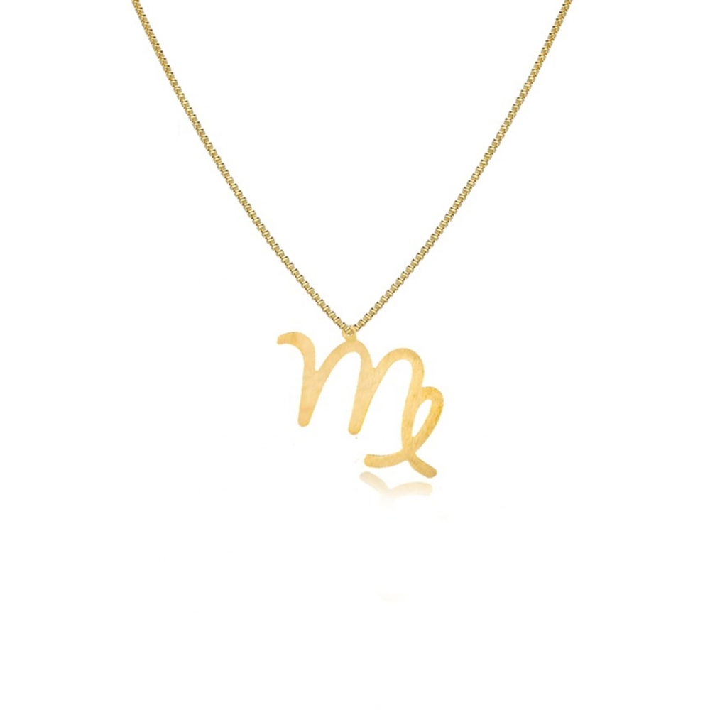 Colar Personalizado Signo de Virgem Folheado em Ouro 18K