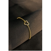 Pulseira Com Pingente De Coração Em Zircônias Coloridas Banhado em Ouro 18k