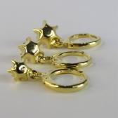Trio Argolinha Estrelinha de Zircônia Banhado em Ouro 18k