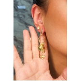 Brinco com Pingentes Religiosos Banhado em Ouro 18k