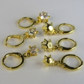 Trio Argolinha Estrelinha de Zircônia Banhado em Ouro 18k