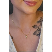 Colar com Pingente Pequeno de Chave Banhado em Ouro 18k