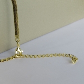 Pulseira Meia Fita Meia Corrente Banhado em Ouro 18k