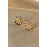 Brinco Coração Com Zircônias Colorida e Árvore da Vida Banhado em Ouro 18k
