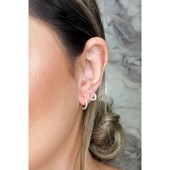 Brinco Losango com Metade de Zircônia em Prata 925