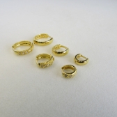 Trio de Argolinhas Com Zirconia Banhado em Ouro 18k
