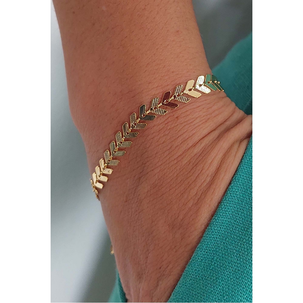 Pulseira Escama De Peixe Banhado em Ouro 18k