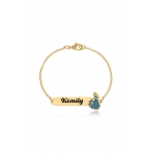 Pulseira Personalizada Chapada Com Nome e Desenho Folheado em Ouro 18k Personagem Super Homem