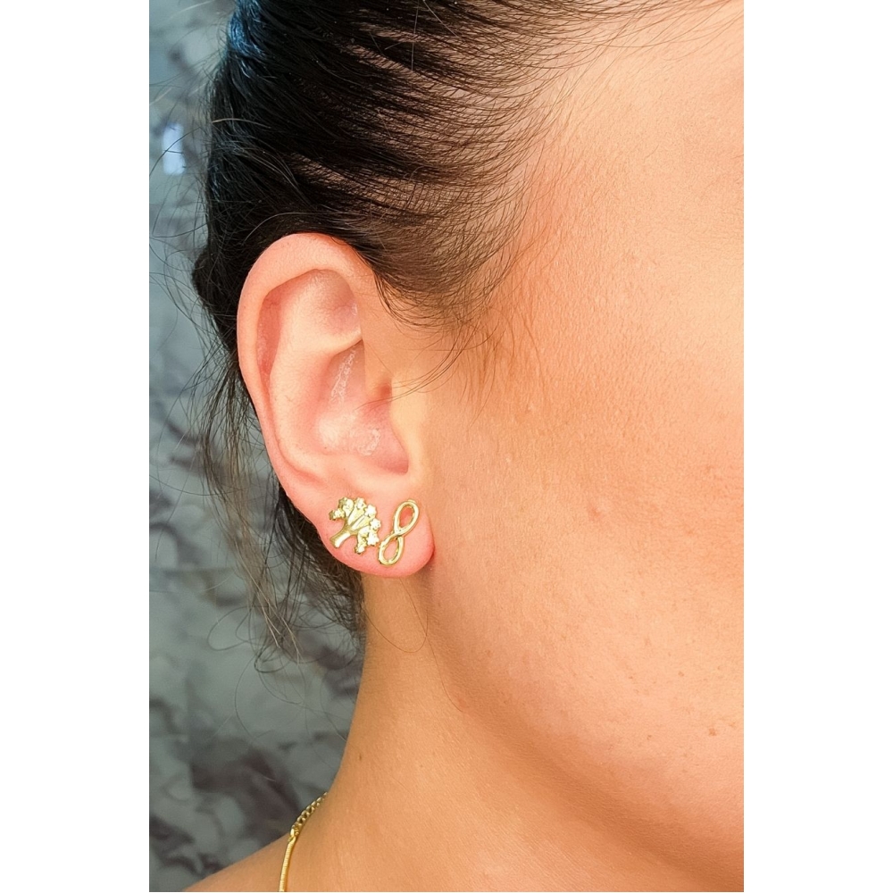 Duo Arvore Da Vida E Infinito Banhado em Ouro 18k