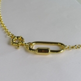 Colar Corrente de Elo Largo com Fecho Boia e Mosquetão Banhado em Ouro 18k