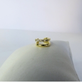 Piercing Fake Duas Tiras Lisa e Outra com Zircônias Banhado em Ouro 18k