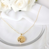 Colar de Arvore da Vida Redondo Folheado em Ouro 18k