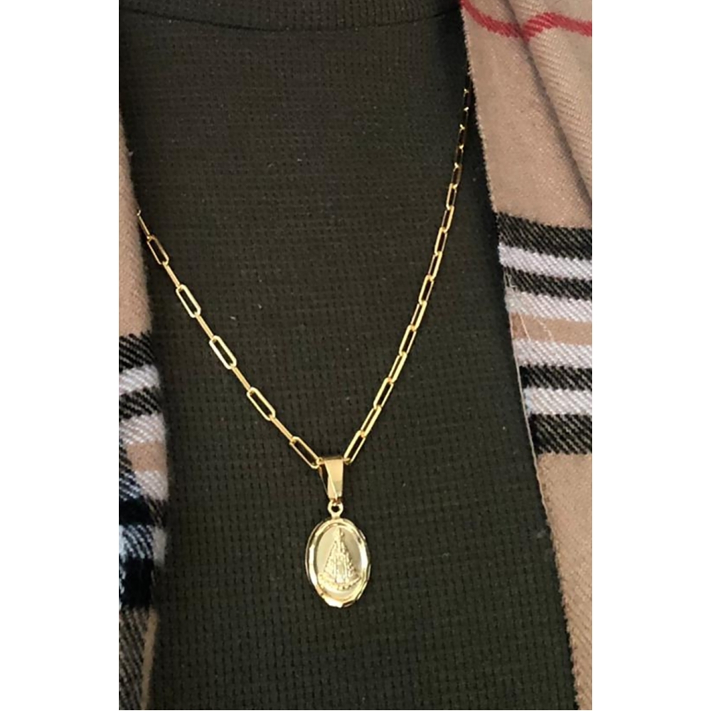 Pingente Nossa Senhora Aparecida Banhado em Ouro 18k
