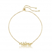 Pulseira com Nome Gravado e Fecho de Gravata Folheado em Ouro 18K