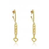 Brinco Argola Médio com Pingente Esotéricos Banhado em Ouro 18k