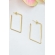 Brinco Argola Grande Retangular Banhado em Ouro 18k