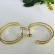 Brinco Argola Media Dupla Vazada Banhado em Ouro 18k