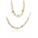Conjunto de Pulseira e Colar de Pérolas Com Elos de Zircônias Coloridas
