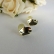 Brinco Coração Oval Banhado em Ouro 18k