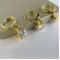 Trio Argolinha Estrelinha de Zircônia Banhado em Ouro 18k