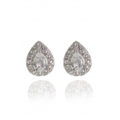 Brinco Gota com Zircônias em Prata 925