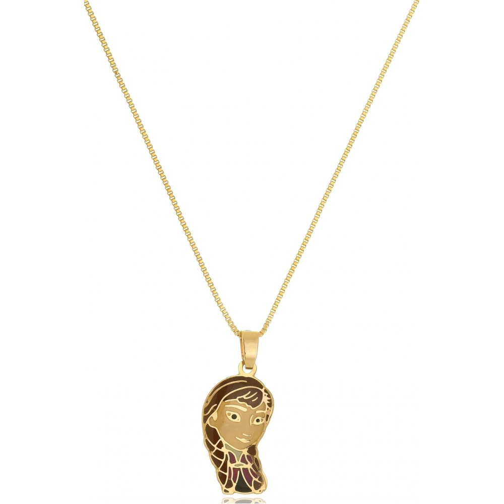 Colar Personalizado Ana Frozen Folheado em Ouro 18k