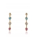 Brinco de Corações com Pedras Coloridas Banhado em Ouro 18k