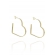 Brinco Argola em Forma de Coração Lateral Larga Banhado em Ouro 18k