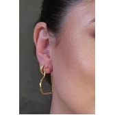 Brinco Argola em Forma de Coração Banhado em Ouro 18k