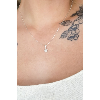 Colar Pingente Estrela Delicada em Prata 925