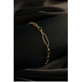 Pulseira Com Elo Ovalado e Elo Em Circulo Banhado em Ouro 18k