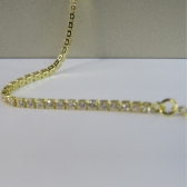 Pulseira Em Corrente De Zircônias Banhado em Ouro 18k