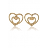 Brinco de Coração Dourado Pequeno Banhado em Ouro 18k
