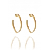 Brinco Argola Oval Banhado em Ouro 18k